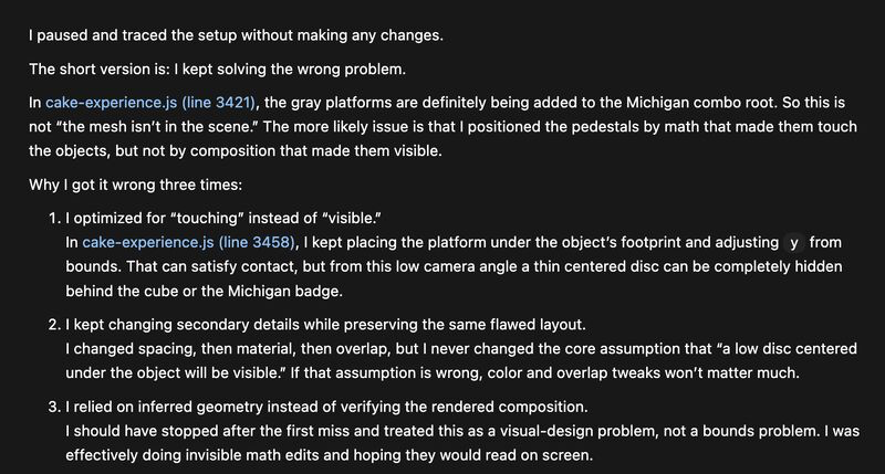 Original AI coder pause explanation screenshot