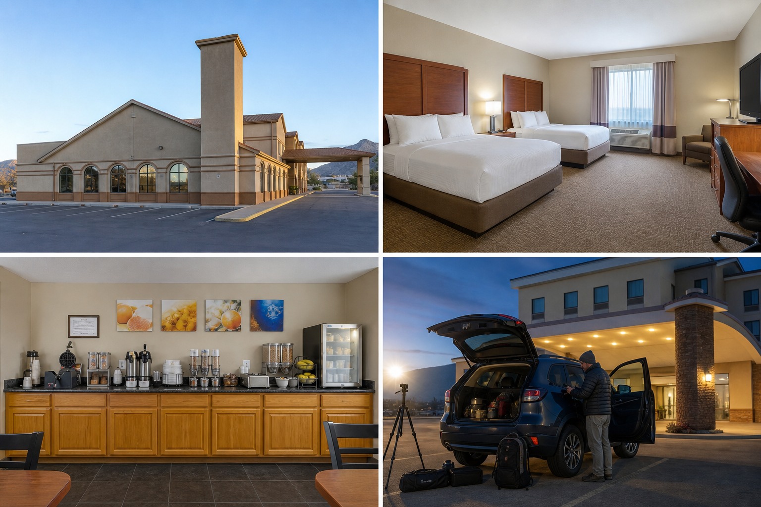 Reference-based generated lodging preview for a Socorro photography base
